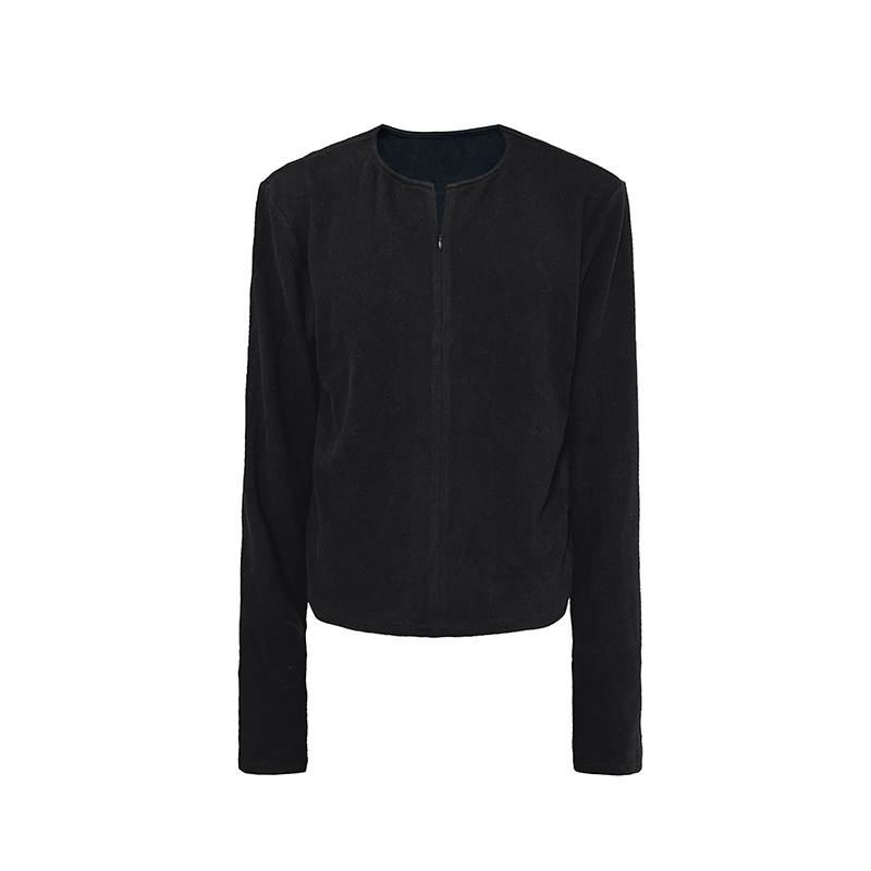 Half-Open Zip Long Sleeve T-shirt