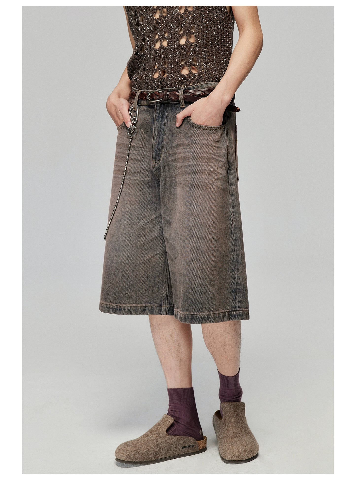 Vintage distressed denim shorts