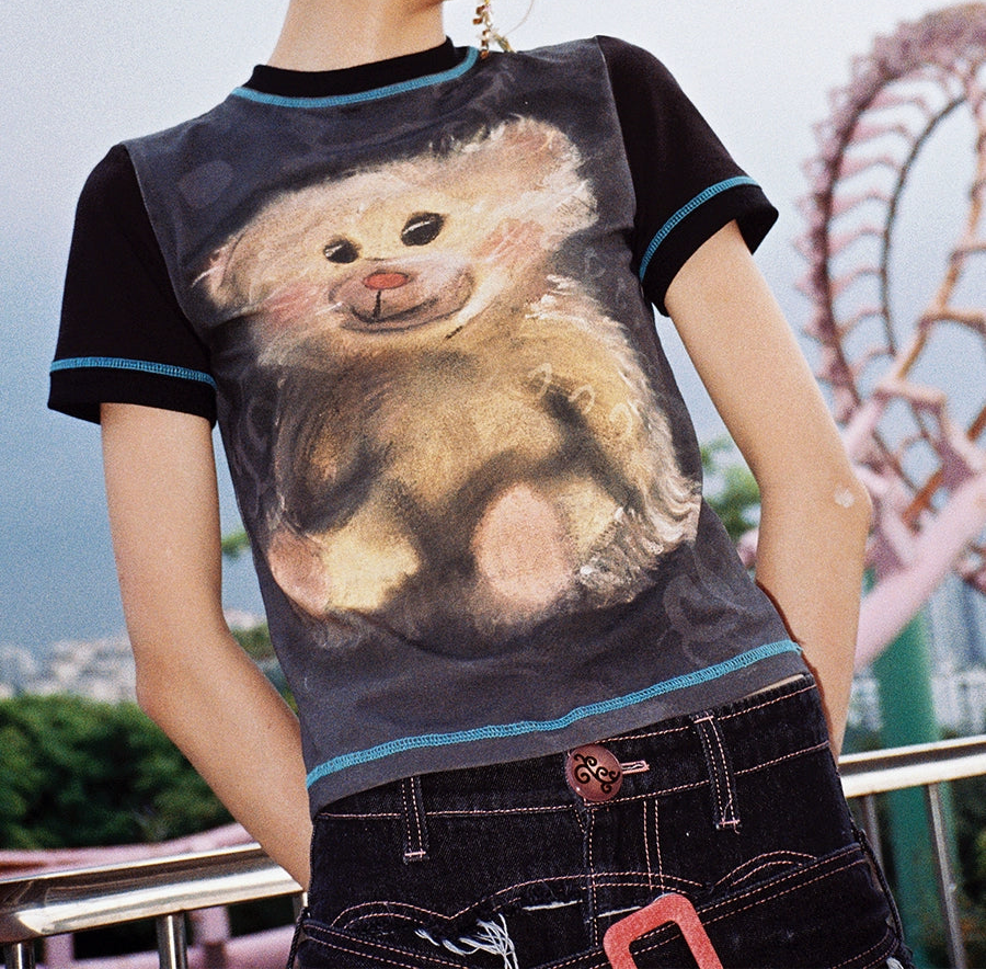 Bear Print Short Sleeve T-Shirt