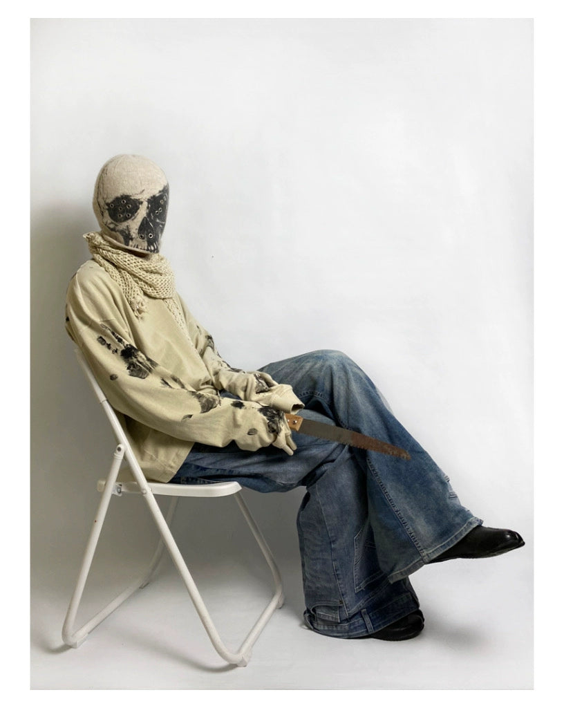 Skull Print Knit Benie