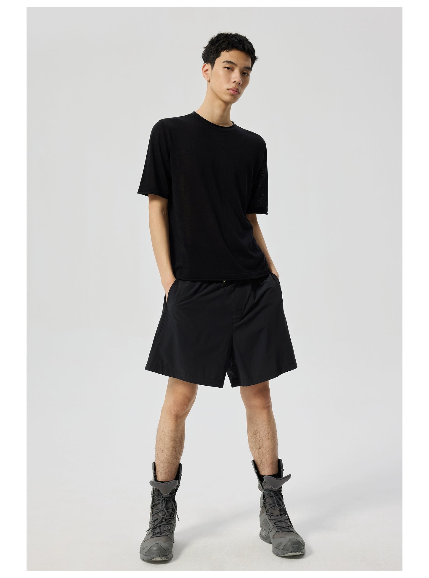 Pleated quick-dry shorts