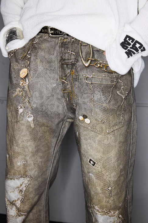 Digital 3D Print Design Slim Bootcut Jeans