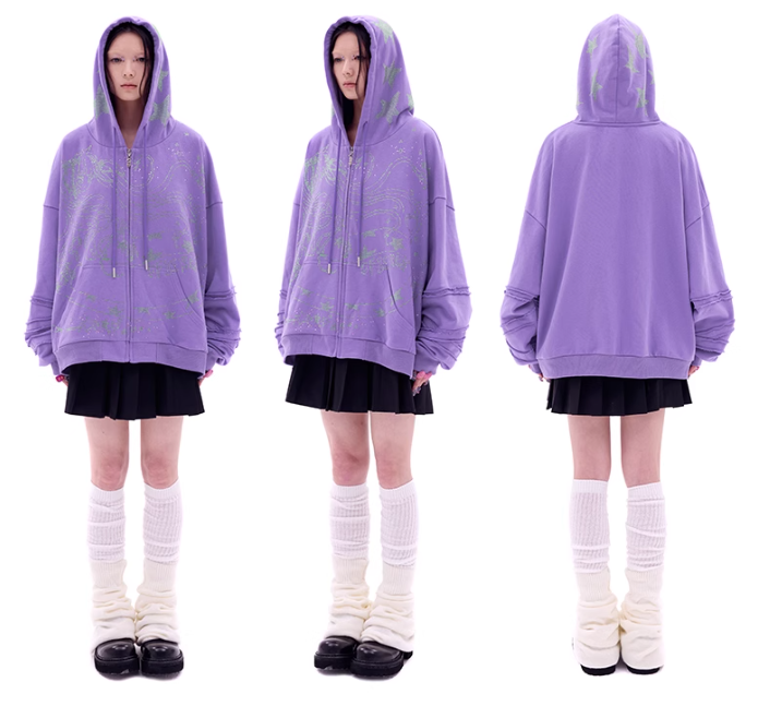 Snake Demon Girl Glitter Hoodie