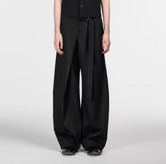 Faux skirt pleated trousers