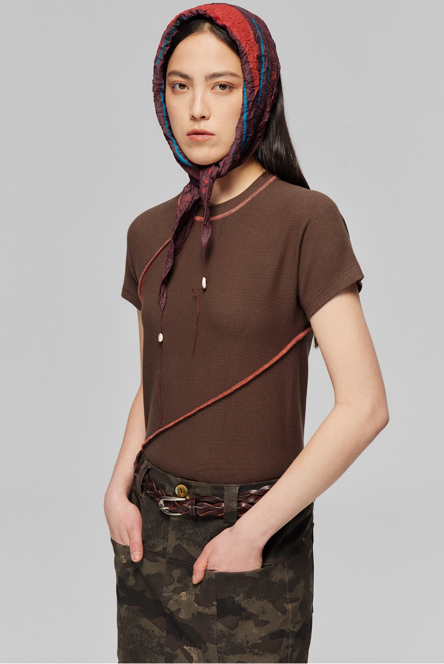 Spiral Trim Short Sleeve T-Shirt
