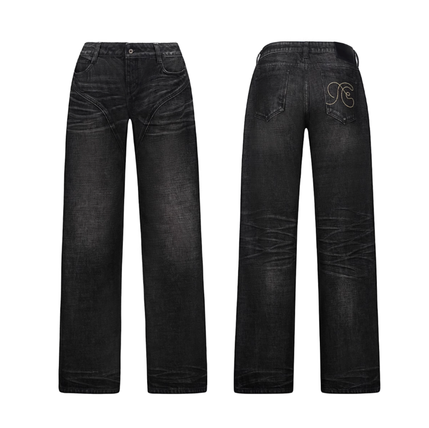 Distressed Dirty Wash Jeans
