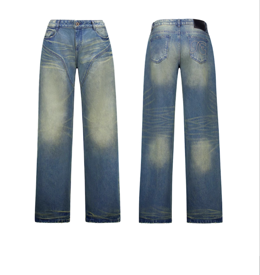 Distressed Dirty Wash Jeans