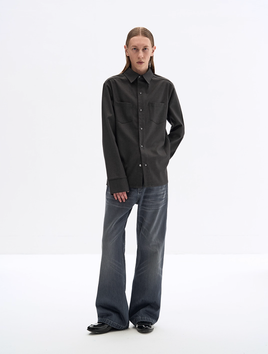 Layered gemstone long sleeve shirt