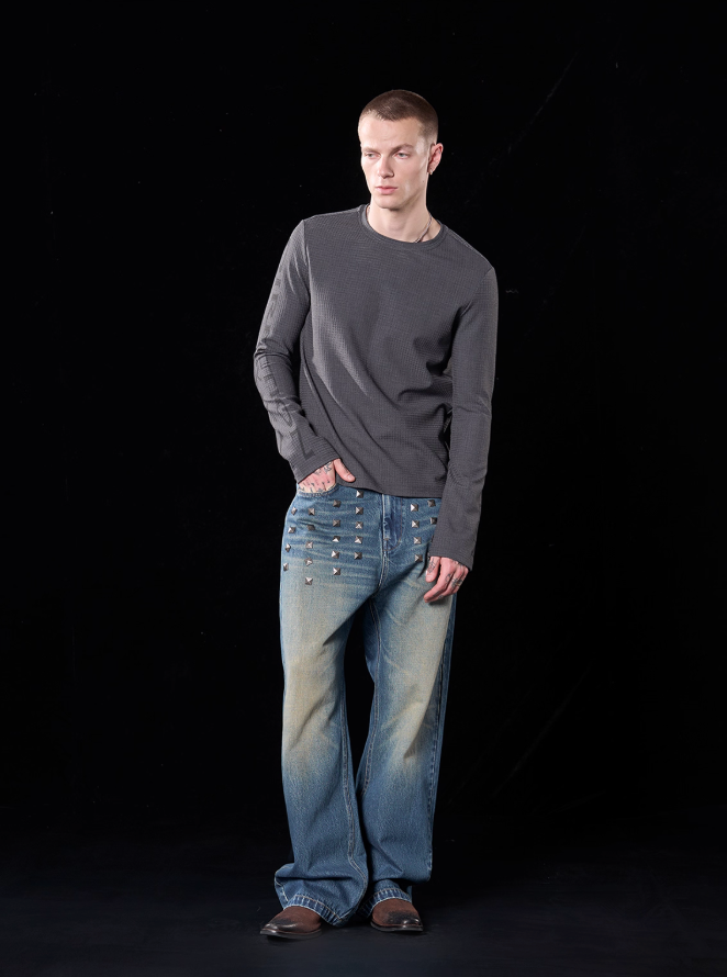 washed baggy studs Jeans
