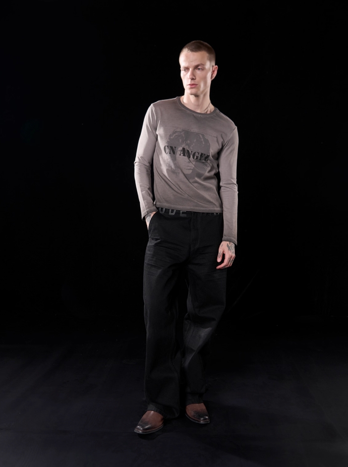 'RUDEBRAT'  leather ring jeans