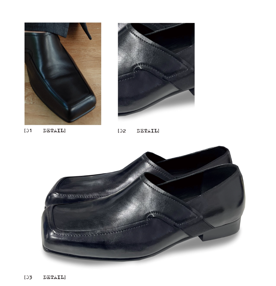 Oblique toe strap derby shoes