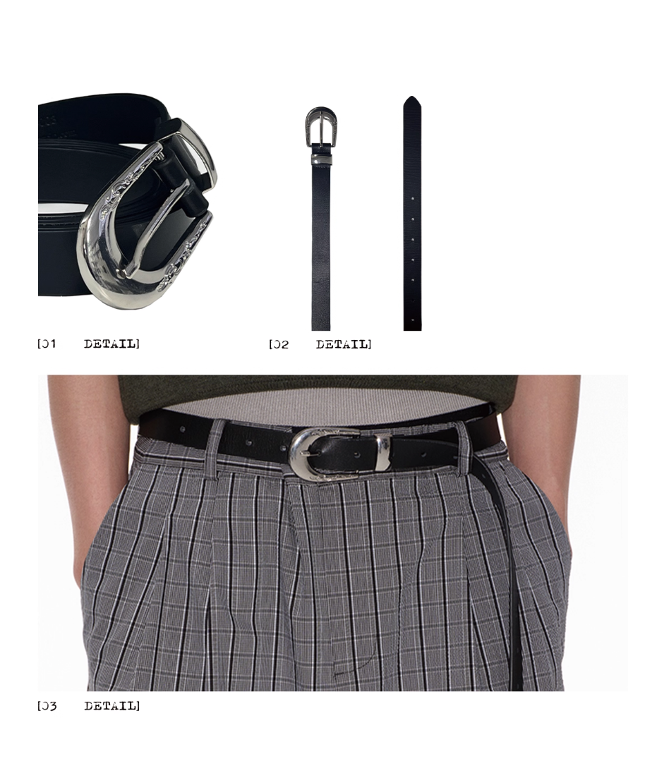 Silver buckle carved Belt
