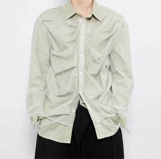 Pleated Long Sleeve Shirt
