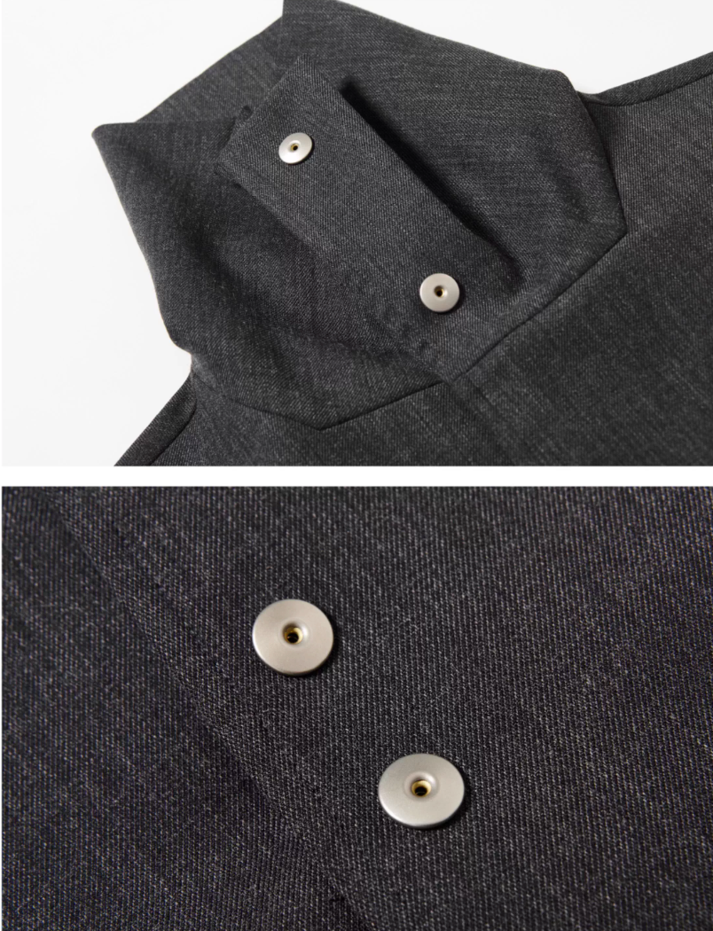 Stacked Collar Metal Button Jacket