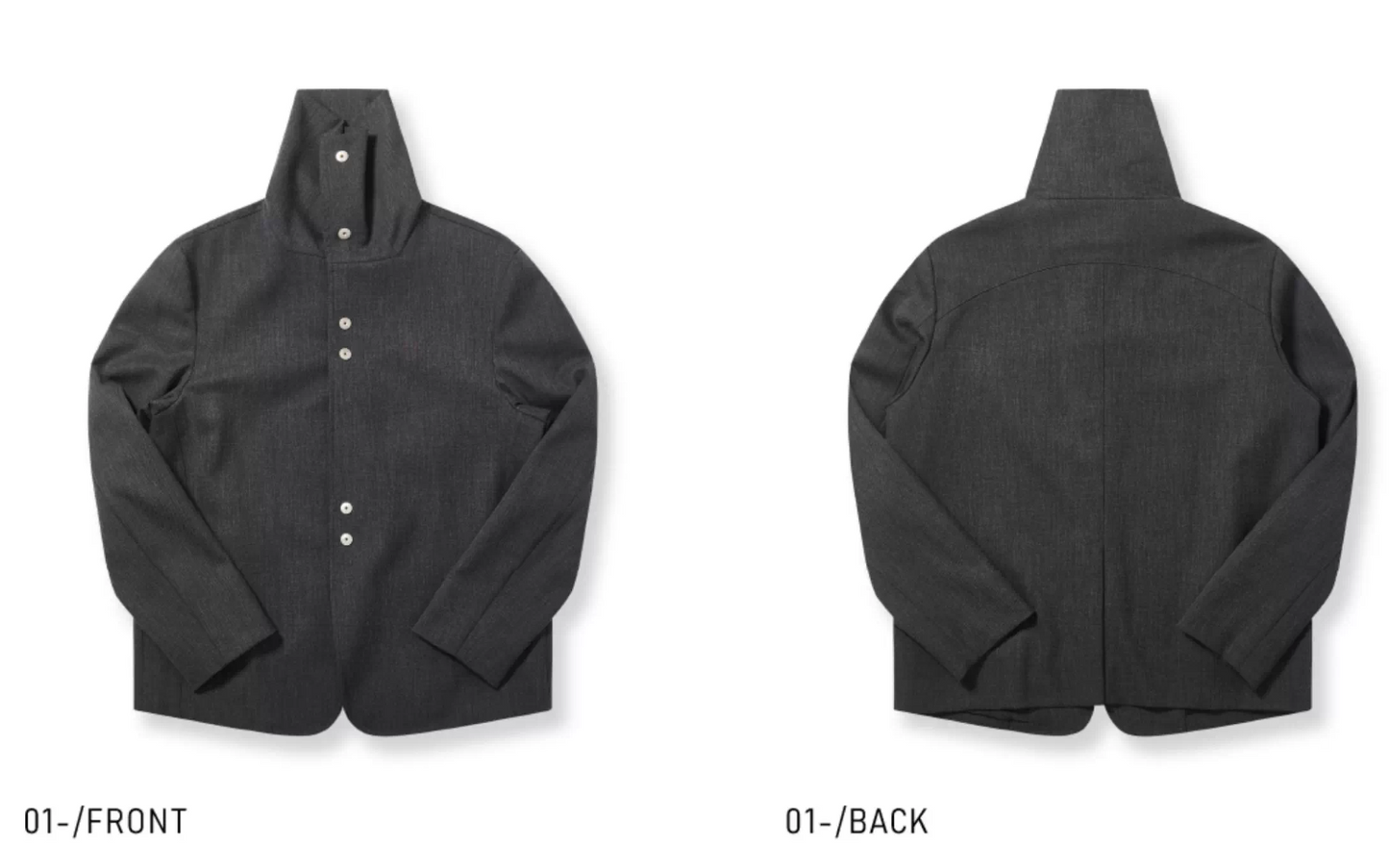 Stacked Collar Metal Button Jacket