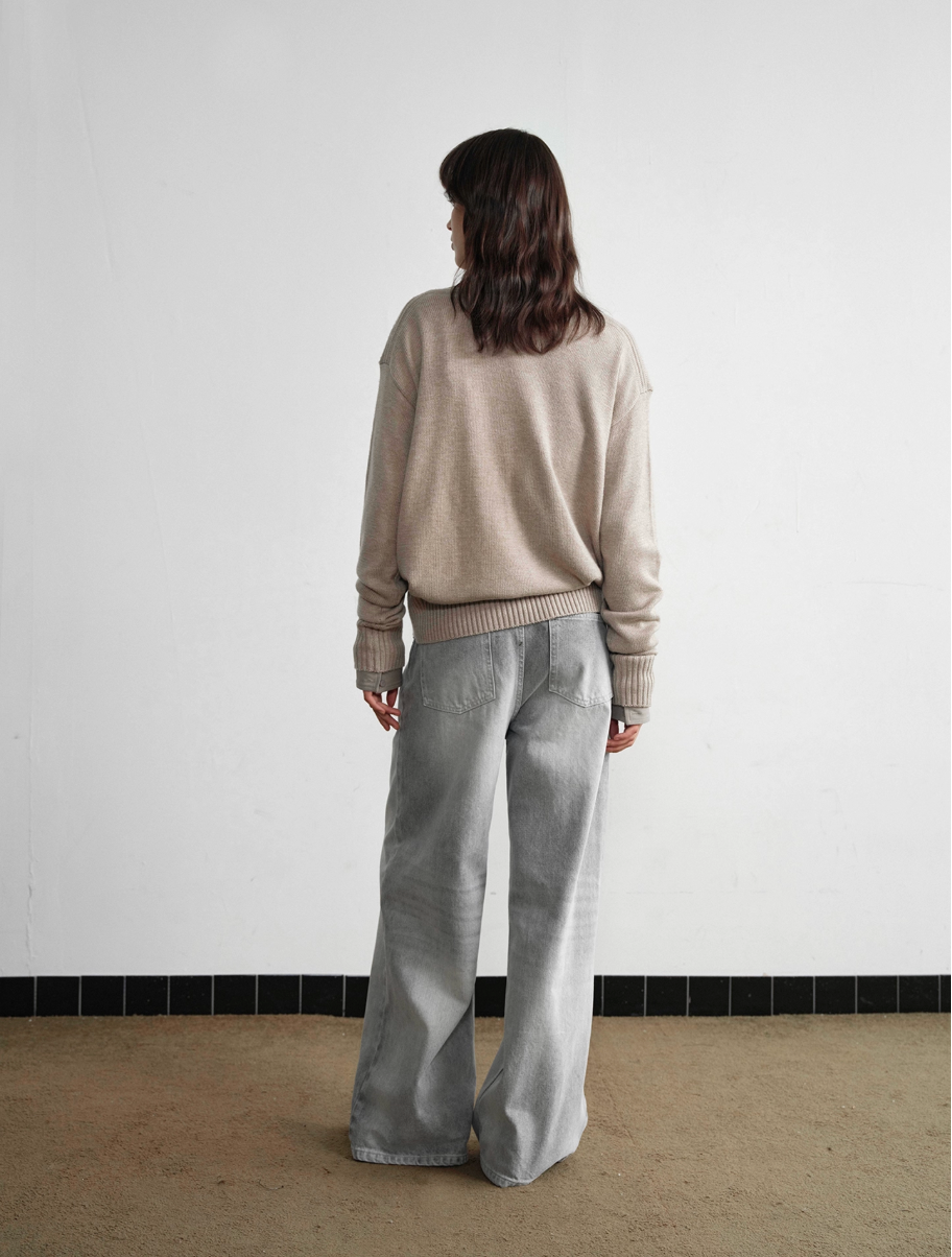 Washed Lime White Straight Jeans