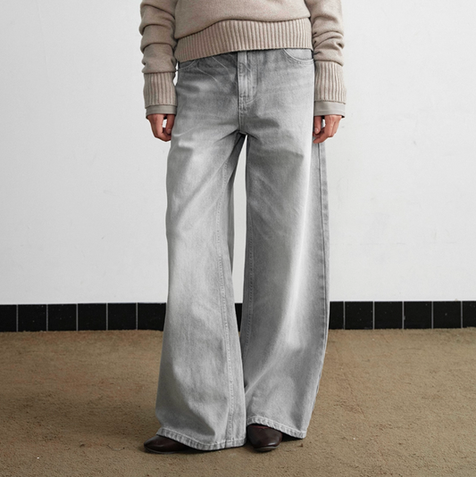 Washed Lime White Straight Jeans