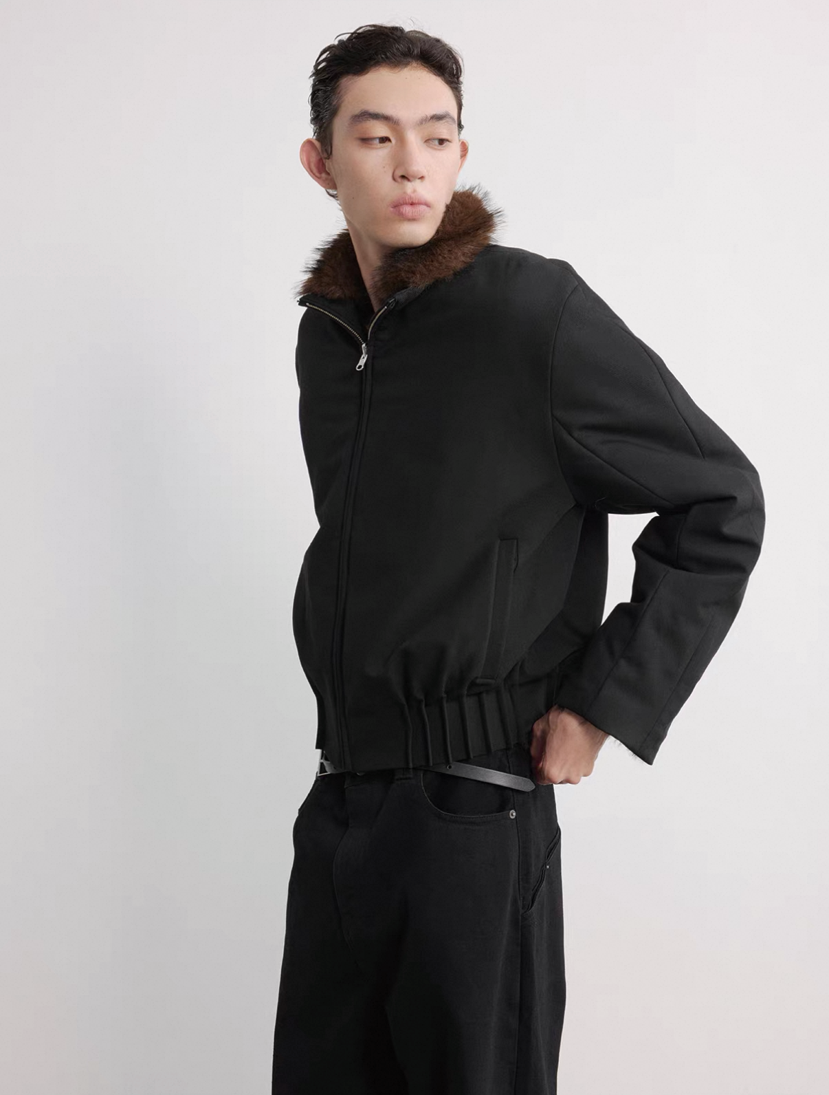 3D Pleated Fur Jacket