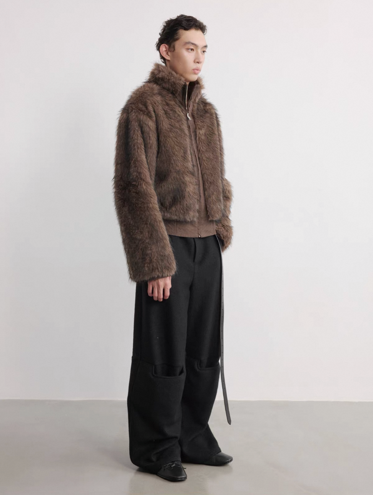 3D Pleated Fur Jacket