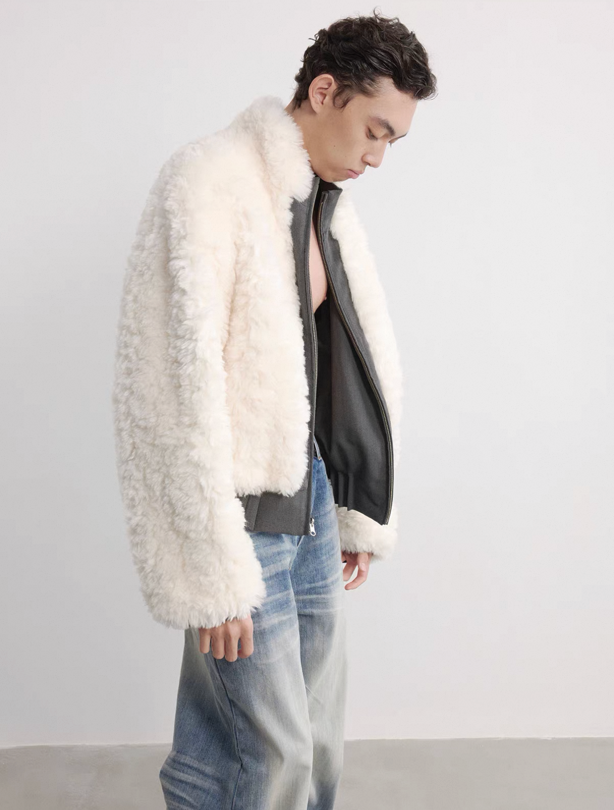 3D Pleated Fur Jacket