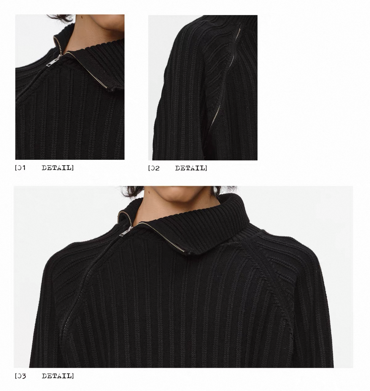 High Neck Strip Sweater