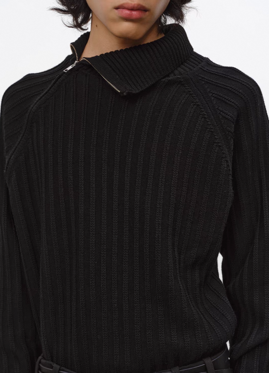 High Neck Strip Sweater