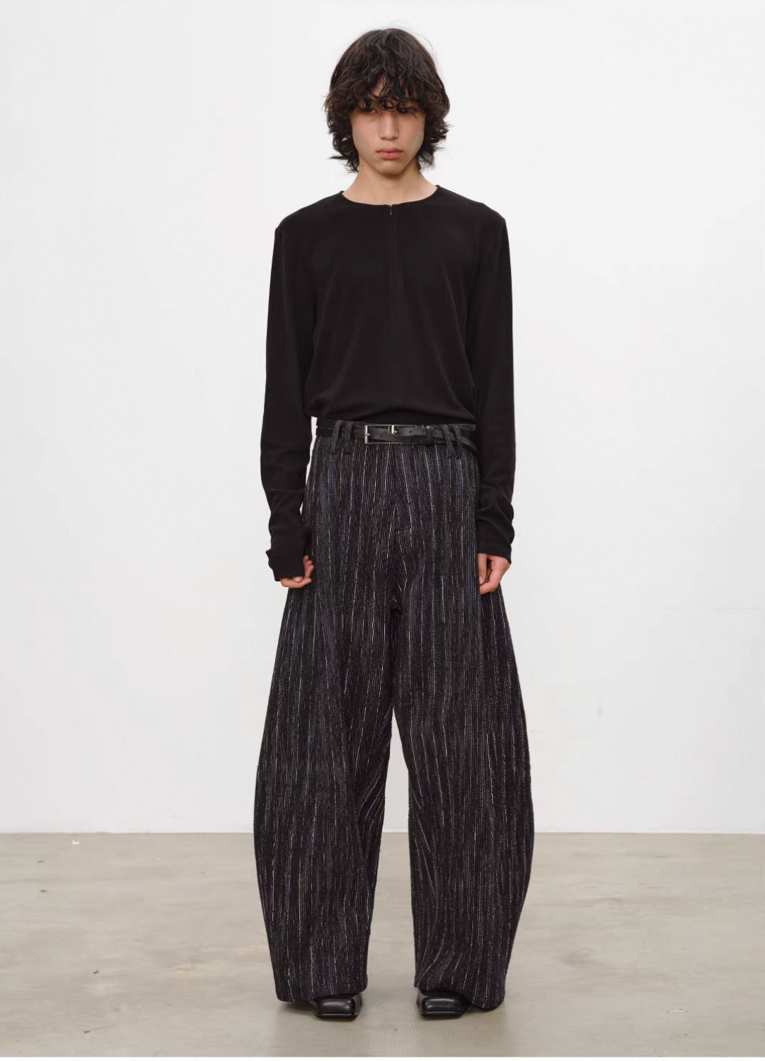 Half-Open Zip Long Sleeve T-shirt