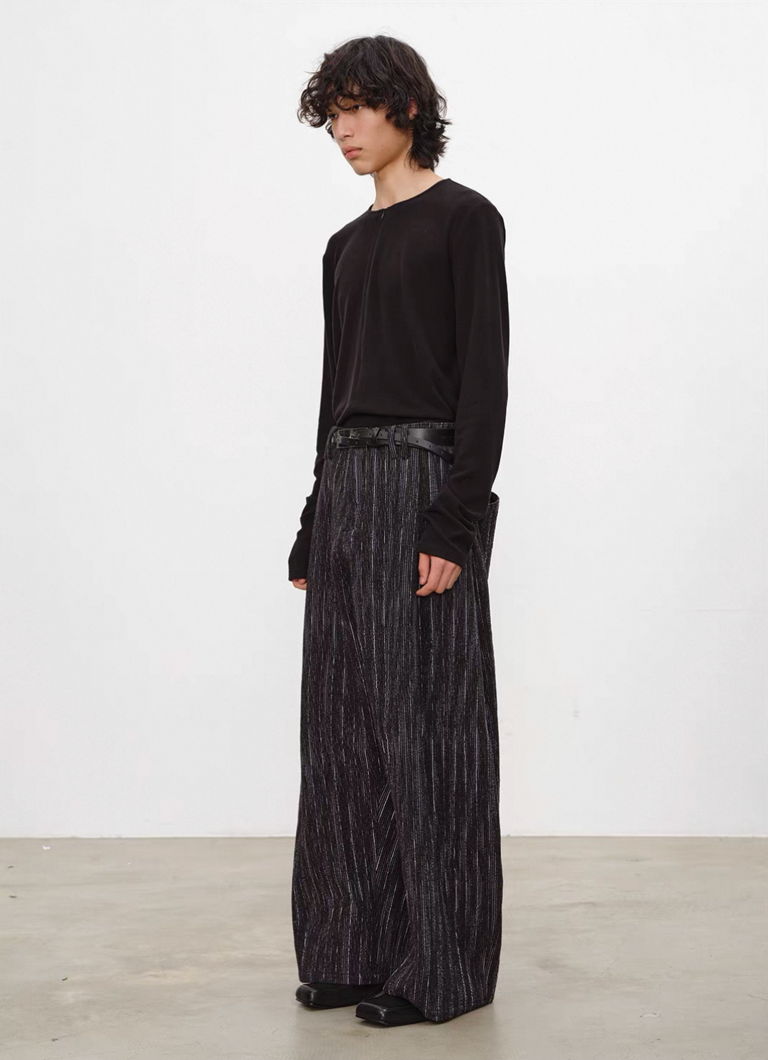 Half-Open Zip Long Sleeve T-shirt