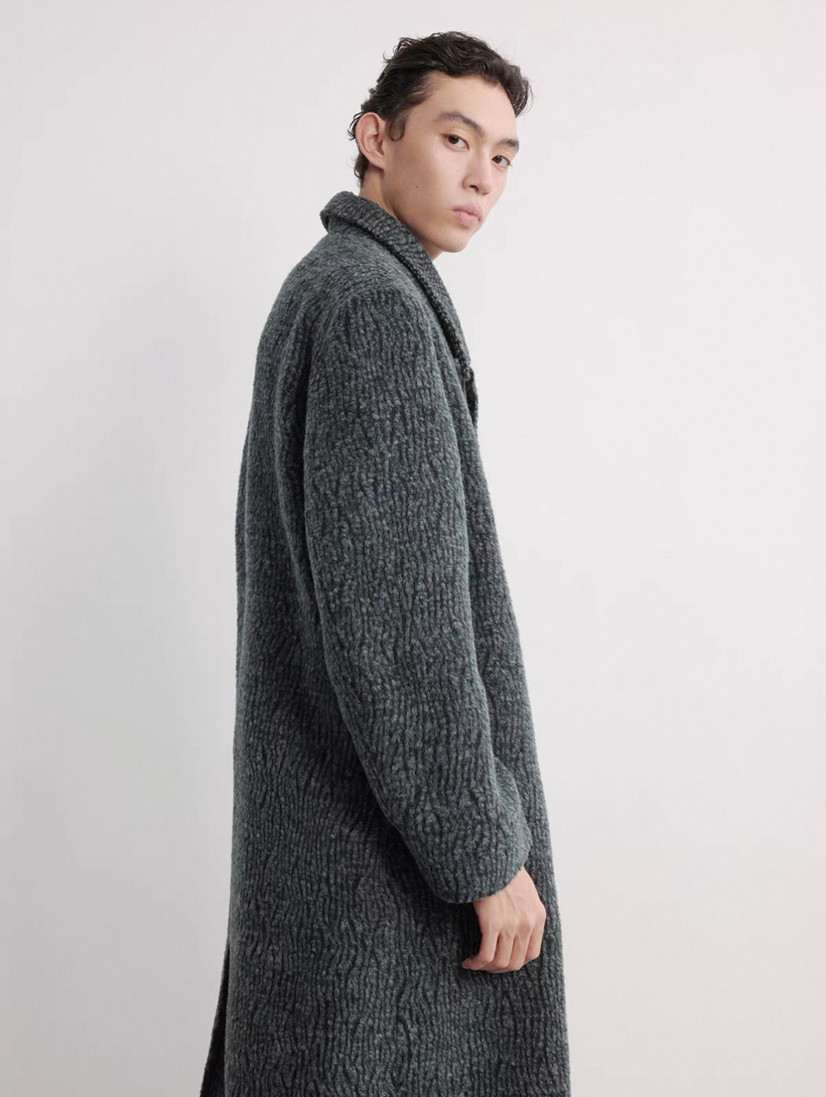 Wool Interwoven Texture Coat