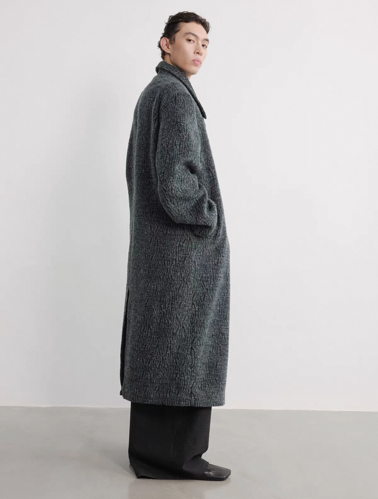 Wool Interwoven Texture Coat
