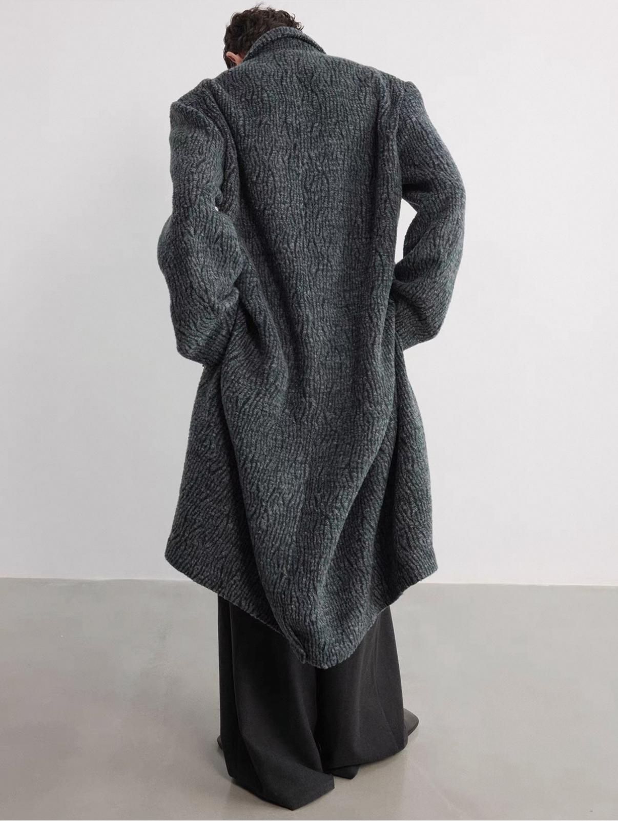 Wool Interwoven Texture Coat