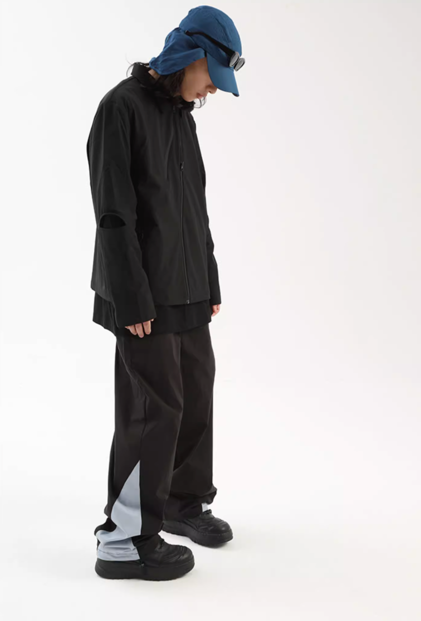 Zipper Hollow Cut Jacket