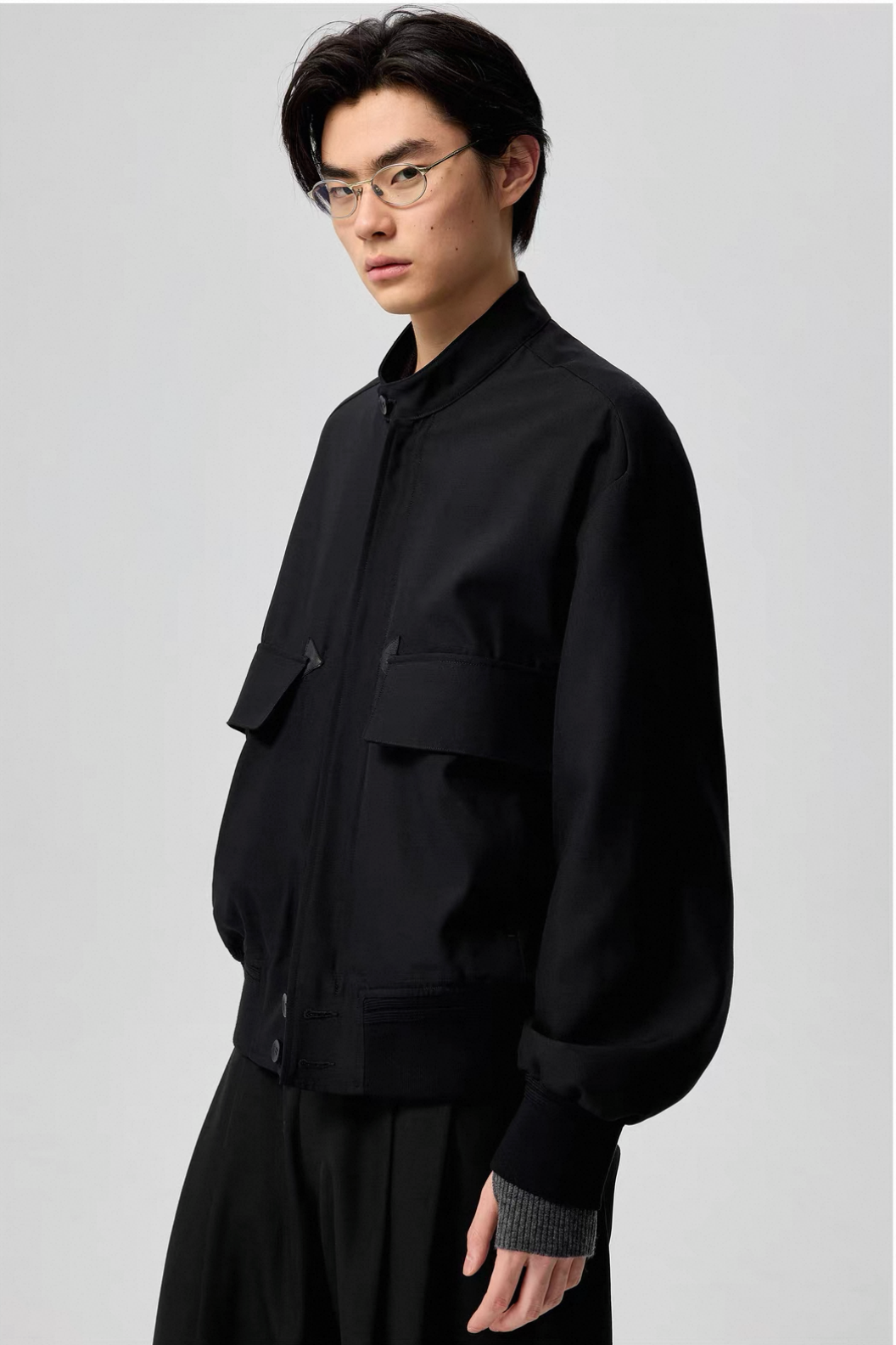 Band collar Wool Jacket