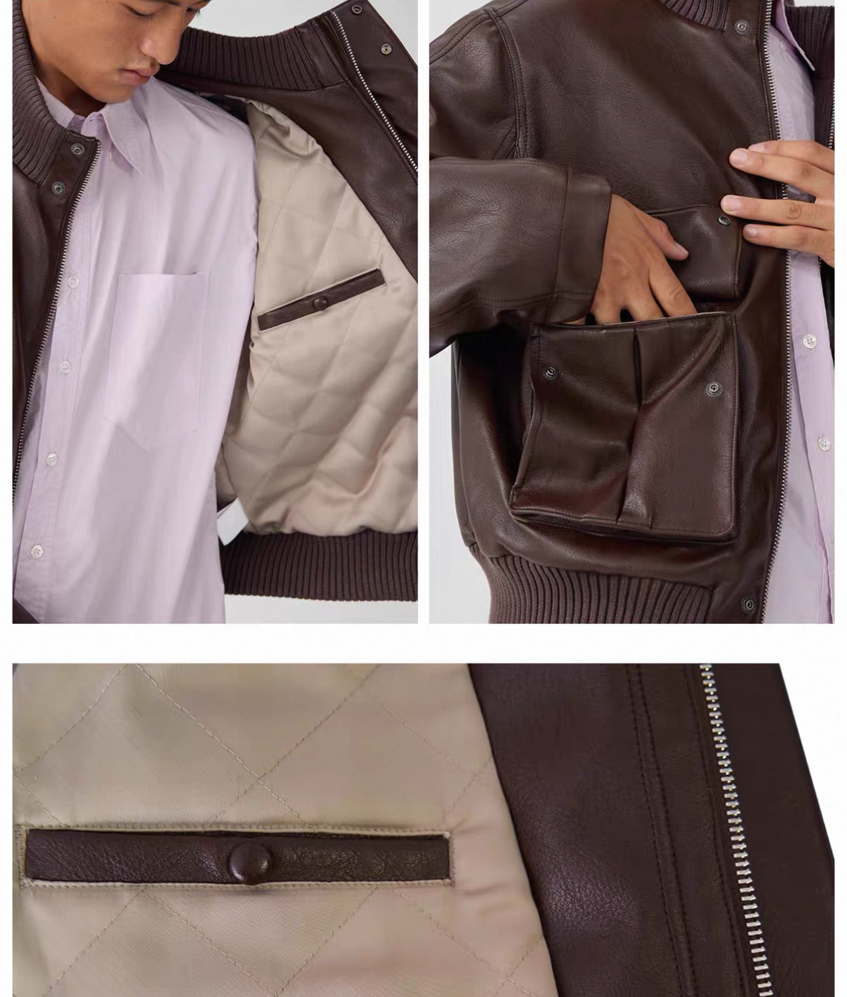 PU Leather Padded jacket