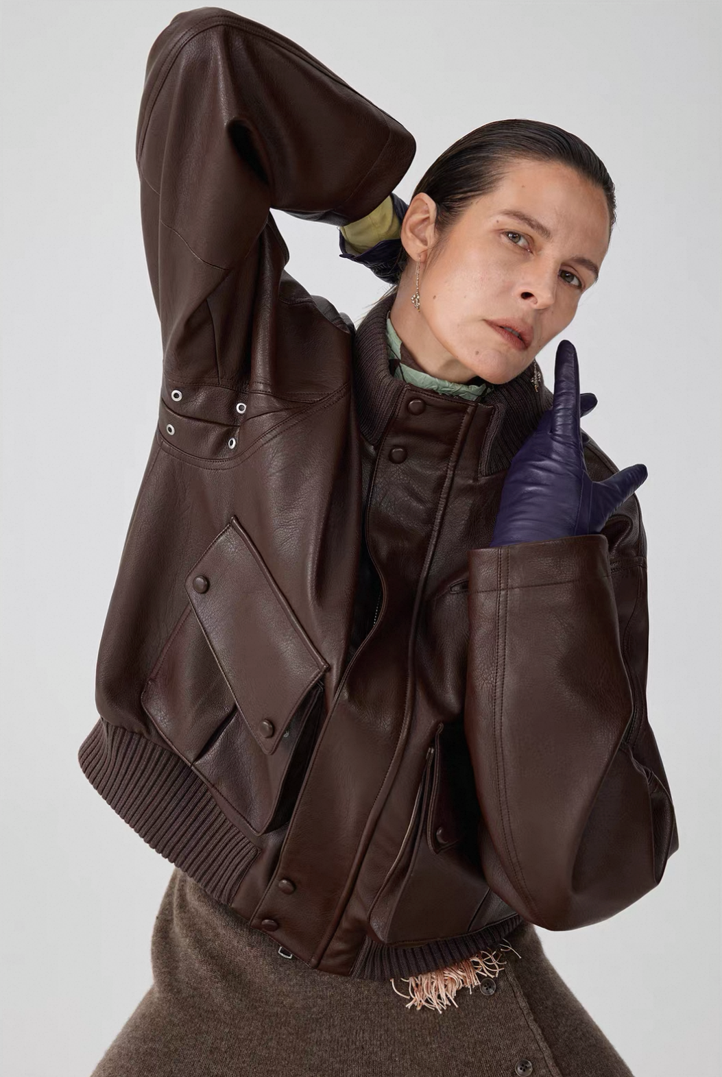 PU Leather Padded jacket