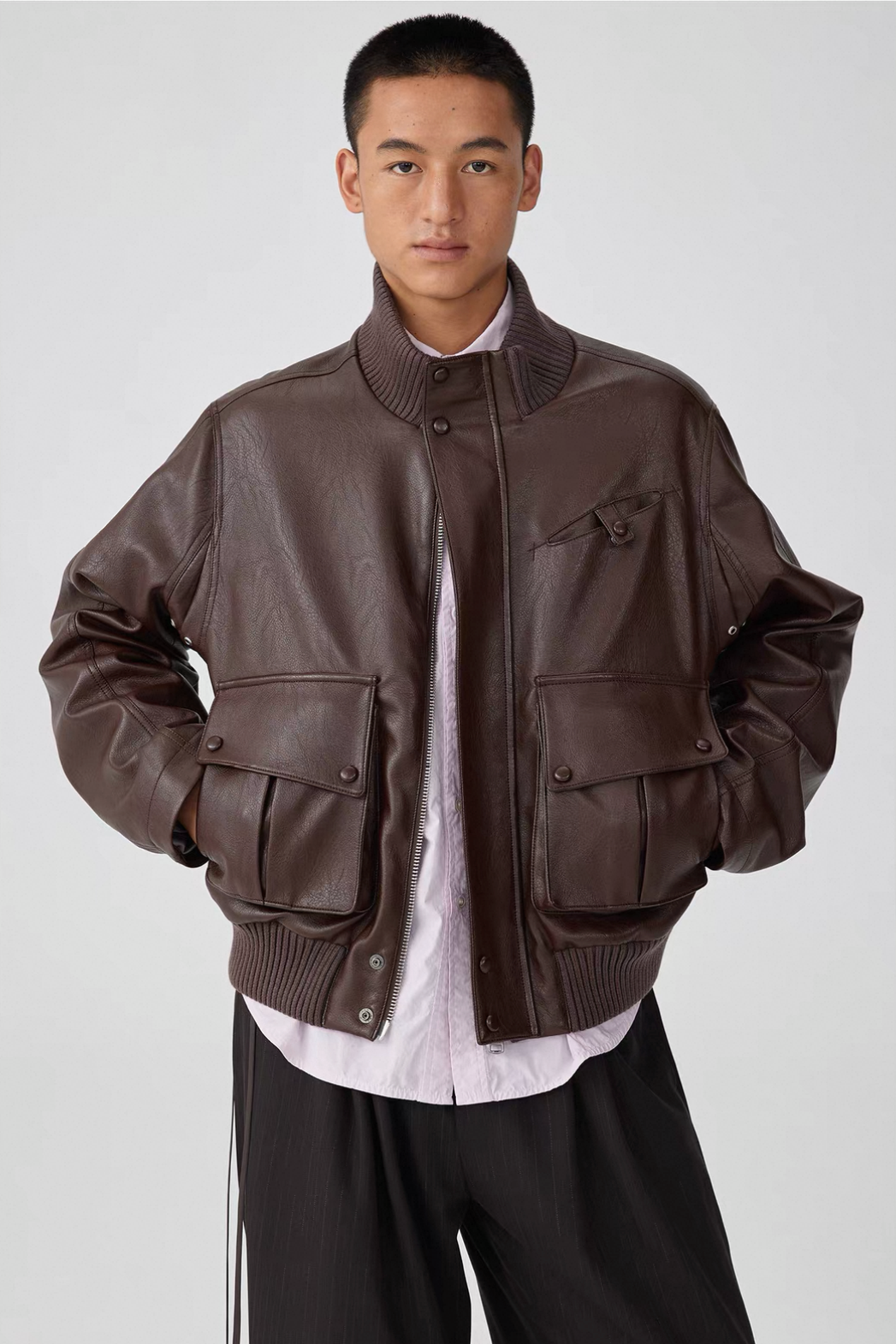PU Leather Padded jacket