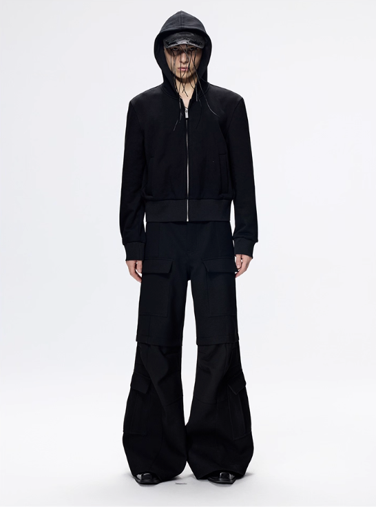 Black Versatile Slim Hoodie