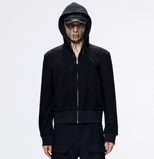 Black Versatile Slim Hoodie