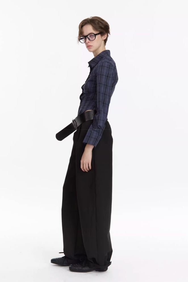 Vintage Check Slim Cropped Shirt