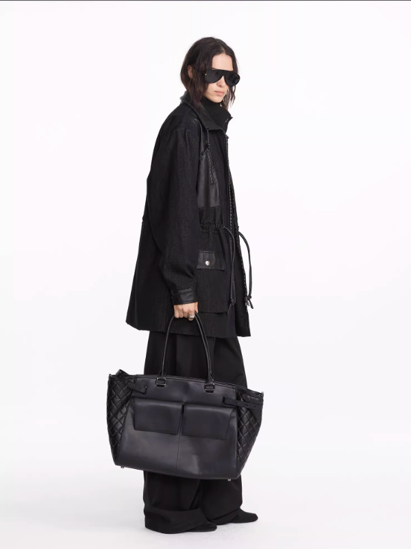 Vintage Cow Spliced leather Trench Coat