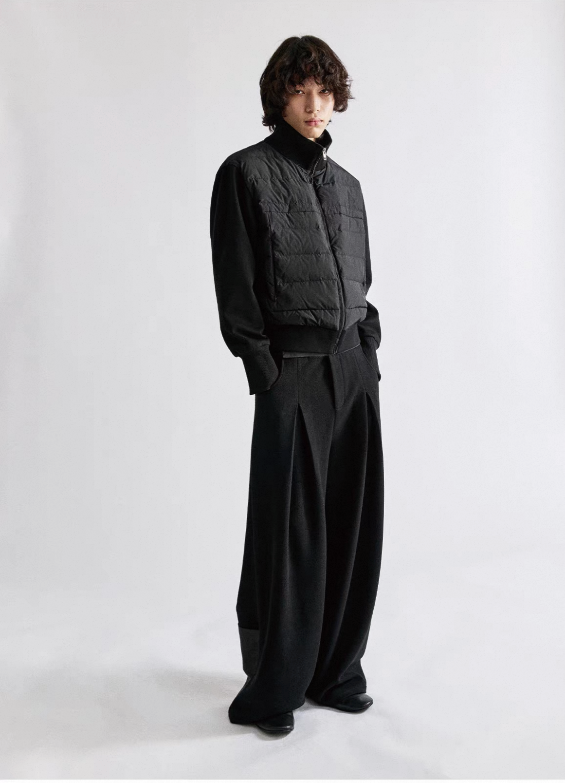 Paneled wool Trouser