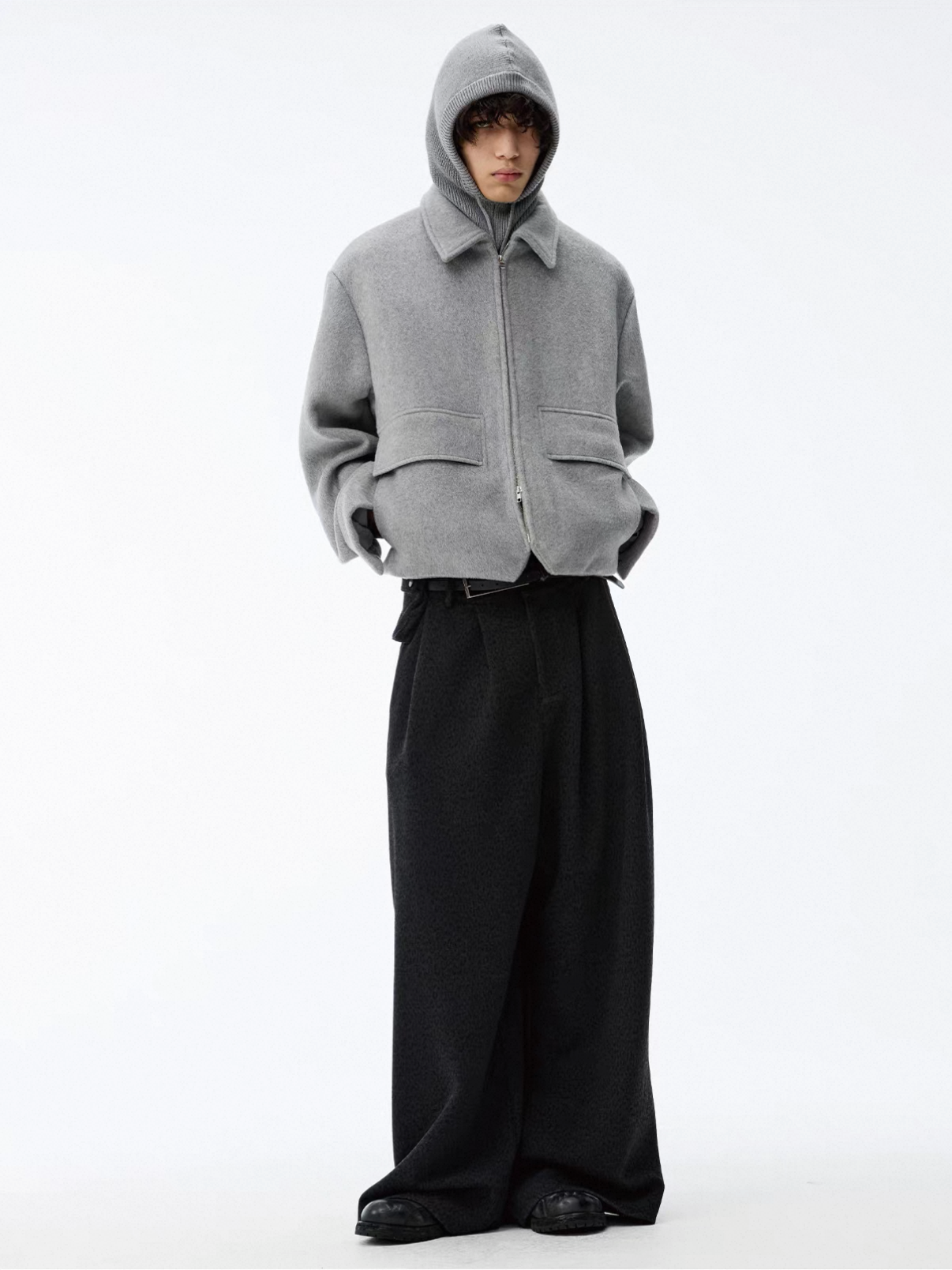 Wool Stiff Zip Jacket