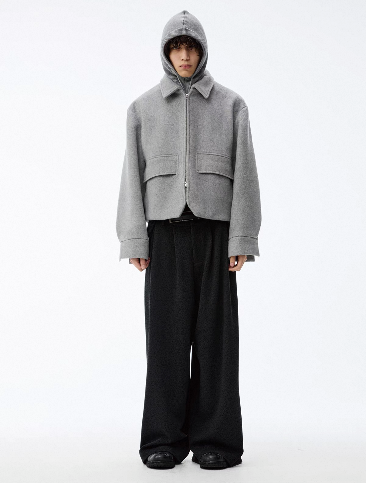 Wool Stiff Zip Jacket