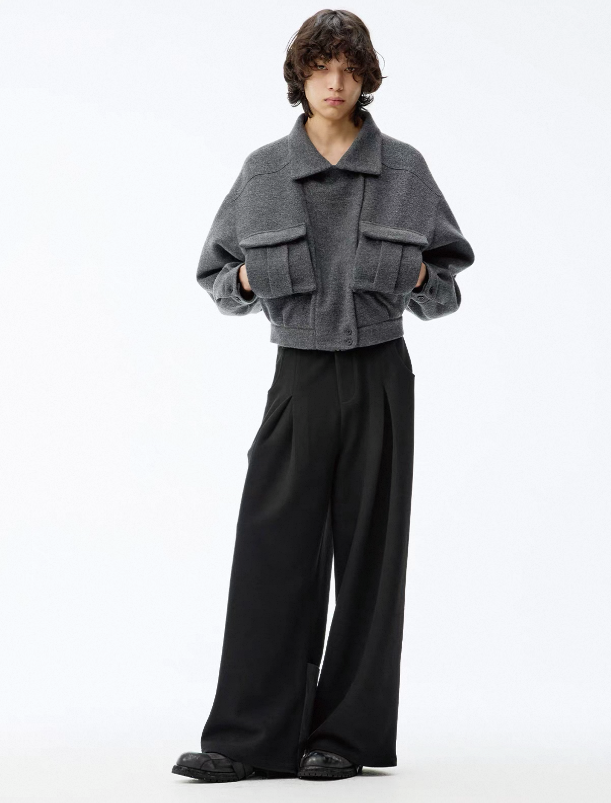 Double Pocket Wool Flight Jacket