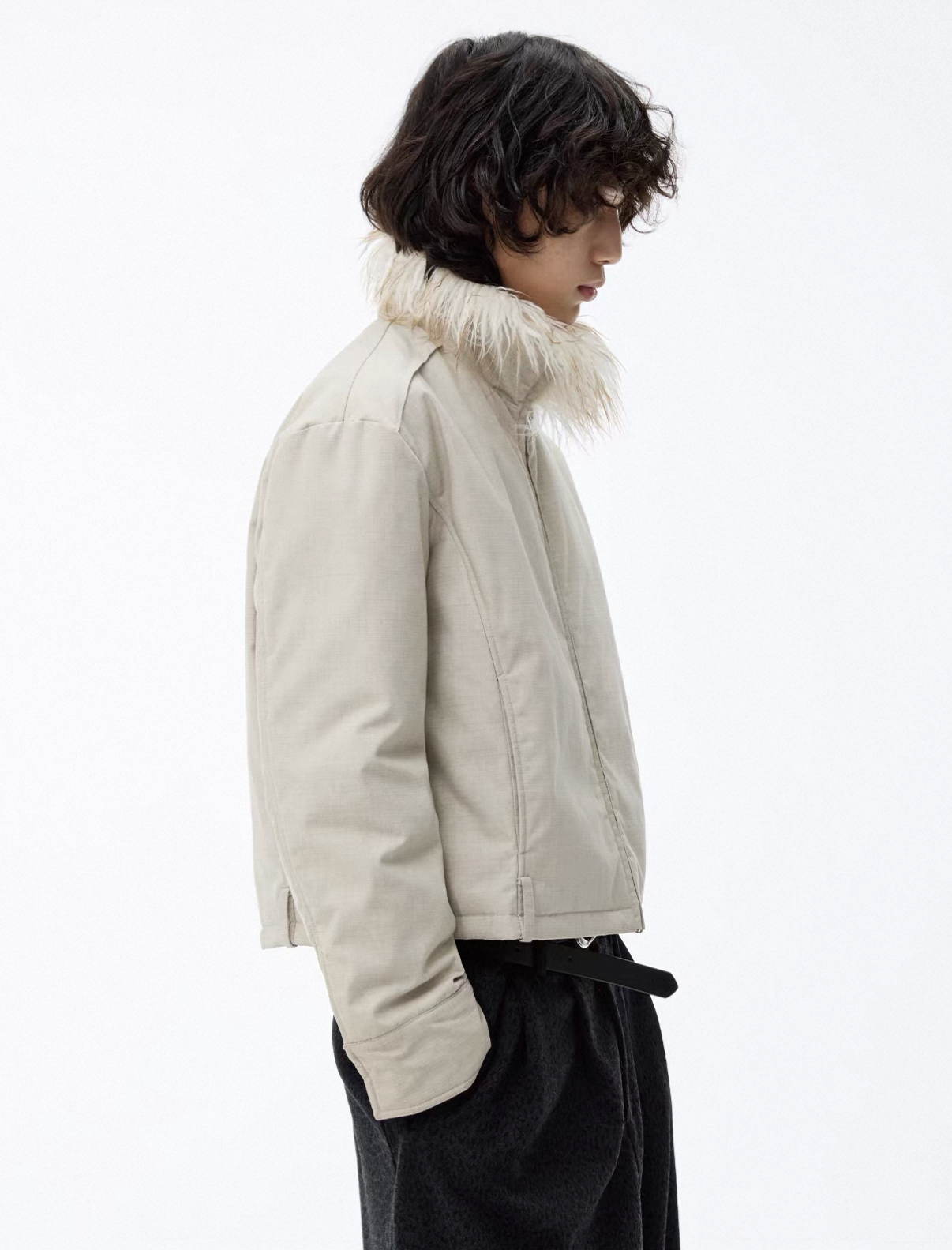 Washable Fur Collar Loop Jacket