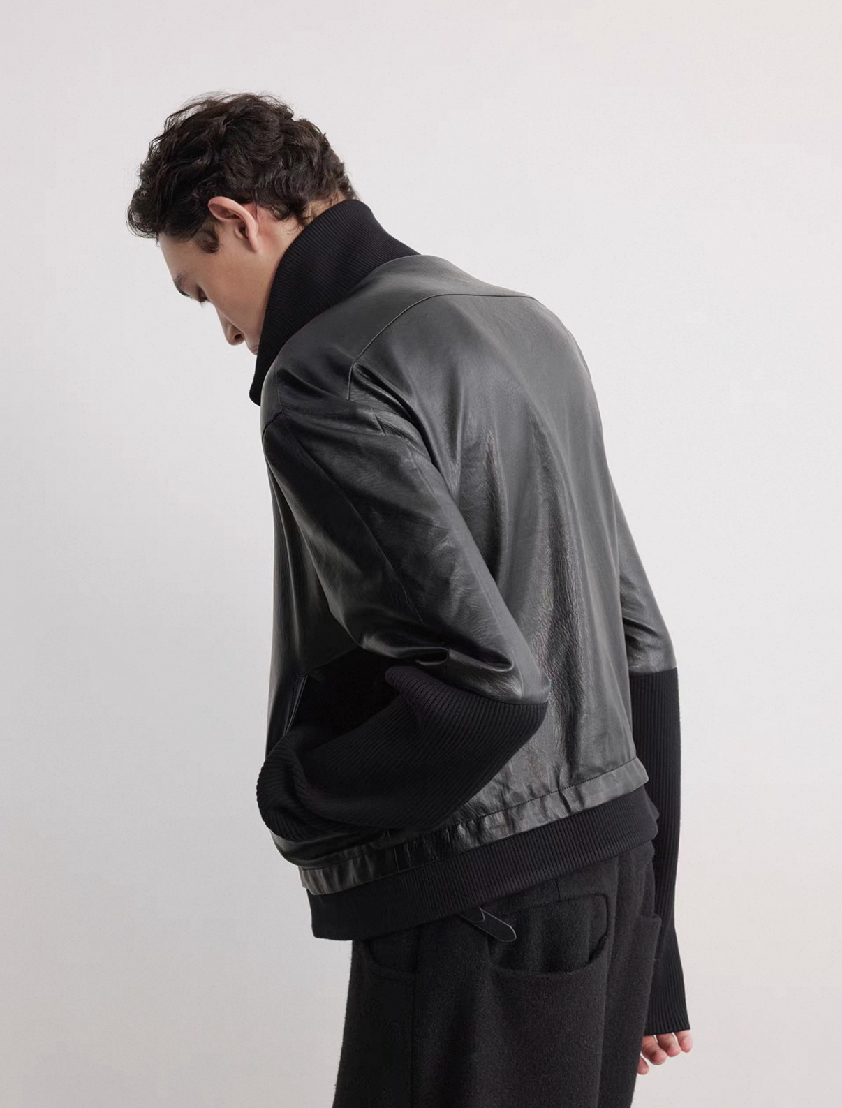 Short Fit Leather Jacket