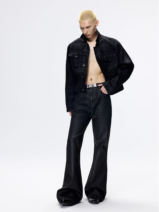 Brushed Wax Flared Pants