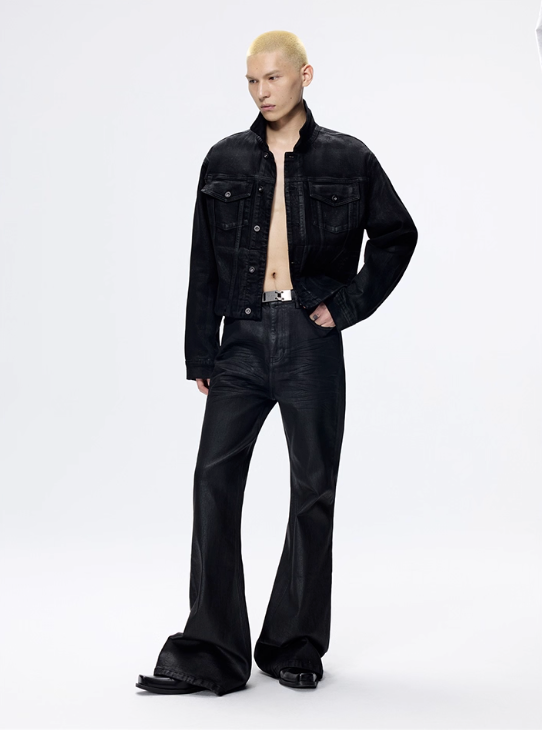 Brushed Wax Flared Pants