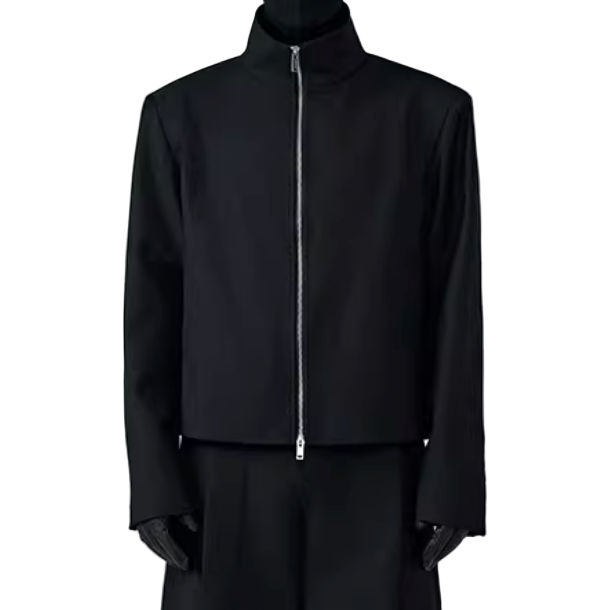 Stand Collar Cropped Jacket