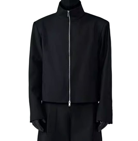 Stand Collar Cropped Jacket